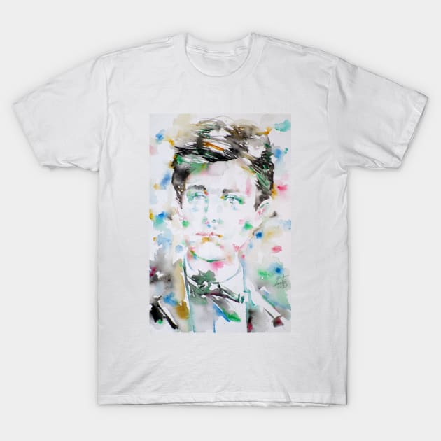 ARTHUR RIMBAUD watercolor portrait .3 T-Shirt by lautir